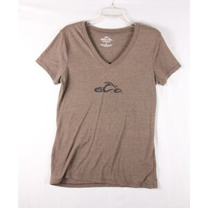 Orange County Choppers T-shirt Womens Large Brown V-neck S/S Motorcycle Crest
